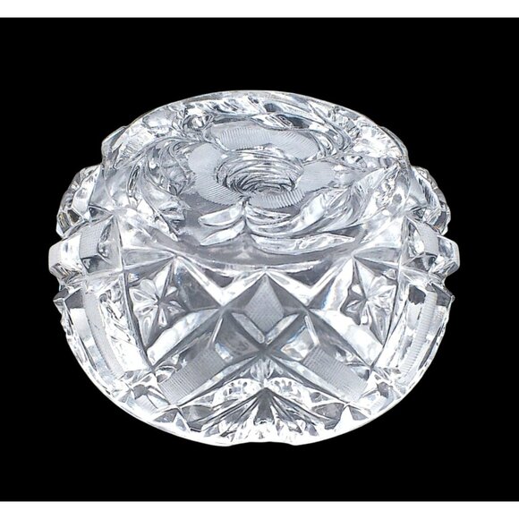 Crystal Cigar Ashtray With Intricate Floral & Geometric Design - Picture 2 of 5